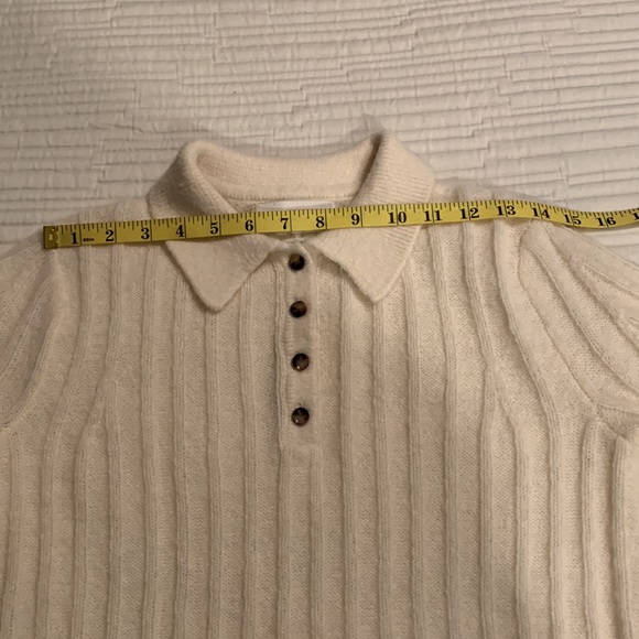 RE ISSUE Women’s Wool and Alpaca Long Sleeve Quiet Luxury Sweater SZ XS Cream - Picture 13 of 13